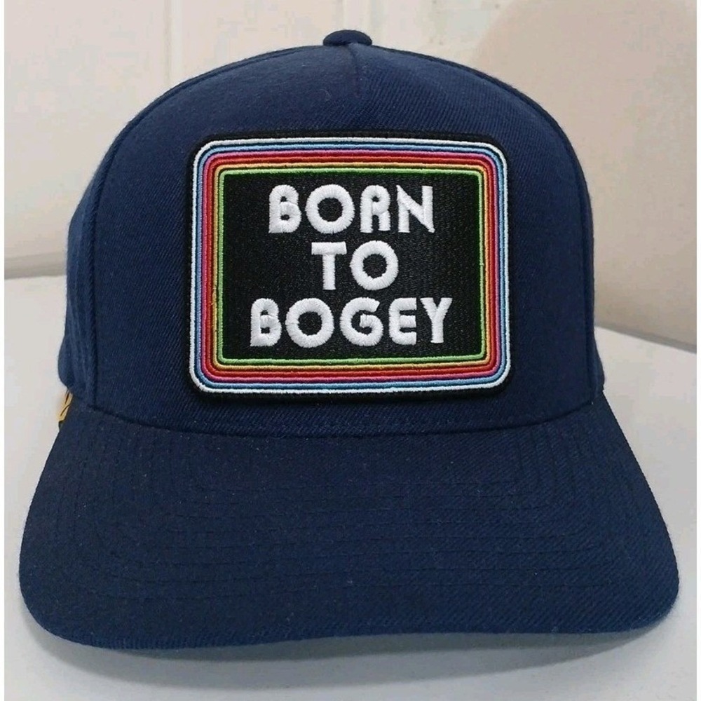 G Fore Hat Cap Snapback Born To Bogey Golf G/Fore‎ Men's Navy Blue Wool Blend
